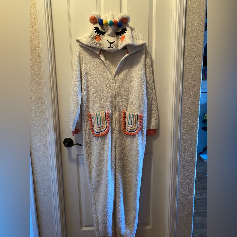 Cozy Llama Hooded Onesie with Pockets